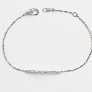 NADRI bar station bracelet with crystals, silver